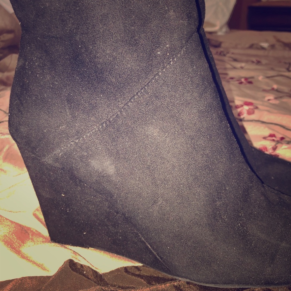 Black short booties Christian siriano